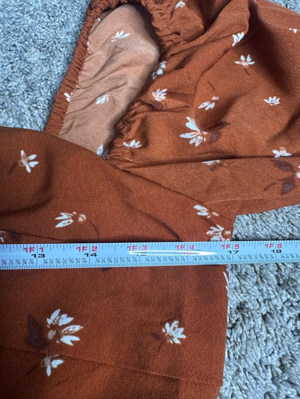Abercrombie & Fitch Long Sleeve Draped Bodice Mini Dress Large Orange Spice - Picture 12 of 16